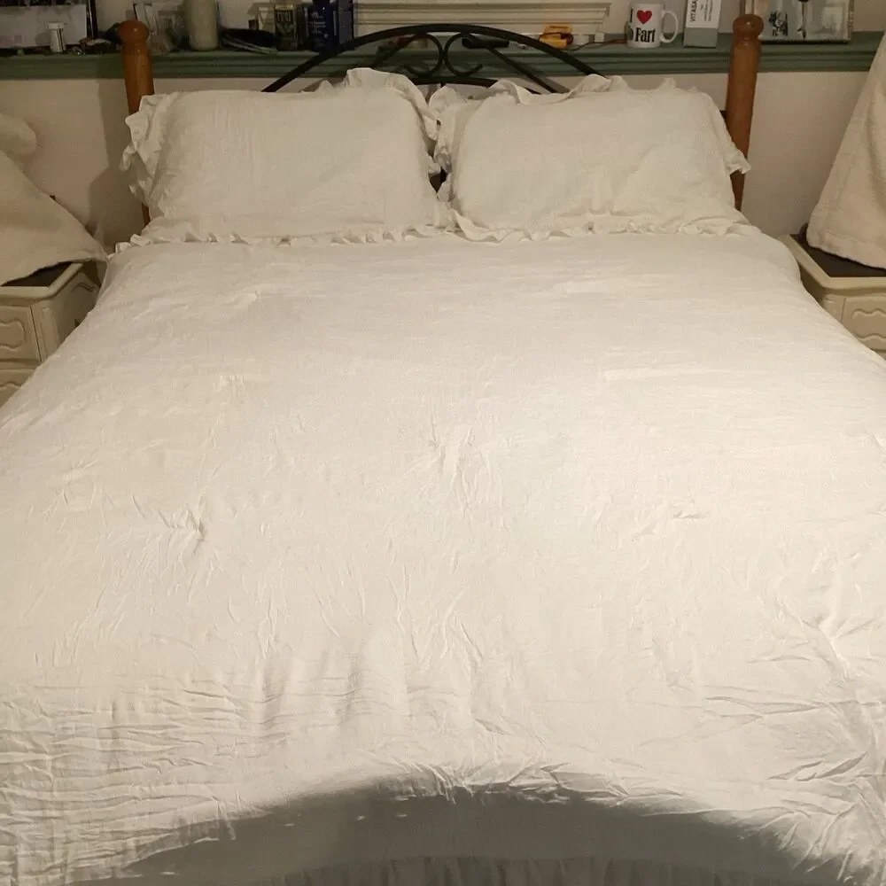 lush decor bedding king bedspread ruffle 3 piece 2 shams farmhouse